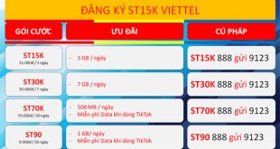 Đăng ký gói cước ST15K Viettel chu kỳ 3 ngày chỉ với 15.000đ