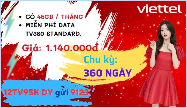 Cách đăng ký gói cước 12TV95K Viettel thả ga truy cập mạng liên tục 1 năm