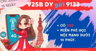 Đăng ký gói cước V25B Viettel - 2GB data, free gọi nội mạng dưới 10 phút chỉ 25.000 đồng/15 ngày