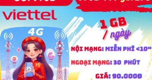 Cách đăng ký gói cước V90B Viettel ưu đãi trọn gói 30 ngày có 30GB