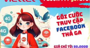 Đăng ký gói cước FB50K Viettel nhận 50GB data lướt Facebook thả ga cả tháng chỉ 50k
