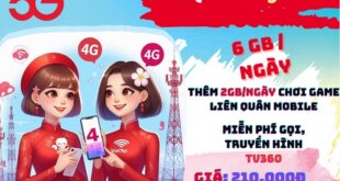 Gói cước 5GLQ210 Viettel có ngay tới 8GB mỗi ngày, chơi liên quân thả ga