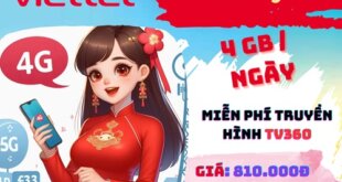 Đăng ký gói cước 6T5G135 Viettel có ngay 4GB mỗi ngày, dùng 6 tháng
