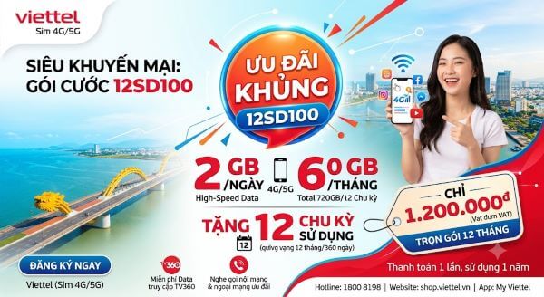 Gói Cước 12SD100 Viettel: Giá, Ưu Đãi Data Và Cách Đăng Ký